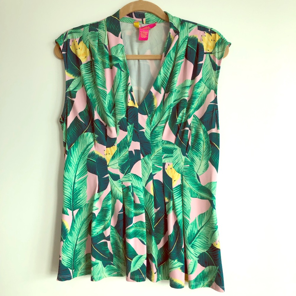 Catherine Malandrino palm print blouse
